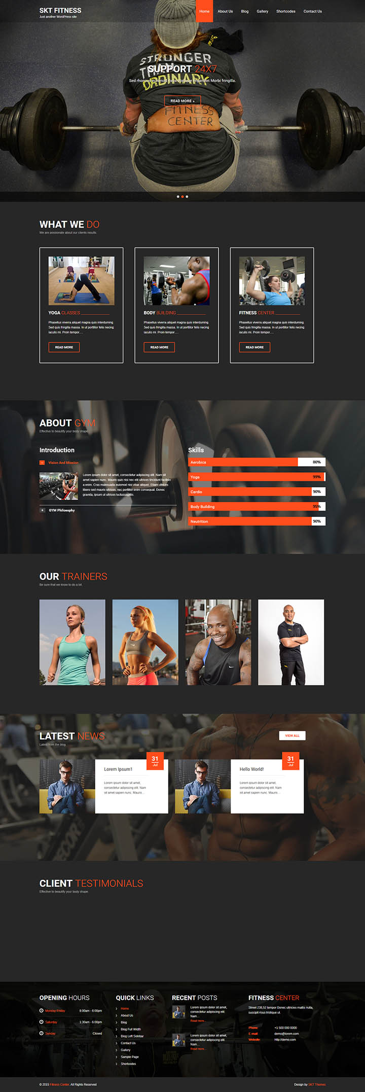 WordPress шаблон SKT Themes Fitness Pro