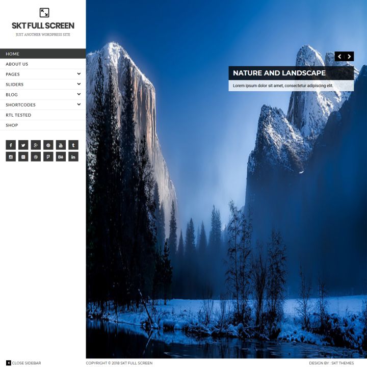 WordPress шаблон SKT Themes Full Screen Pro