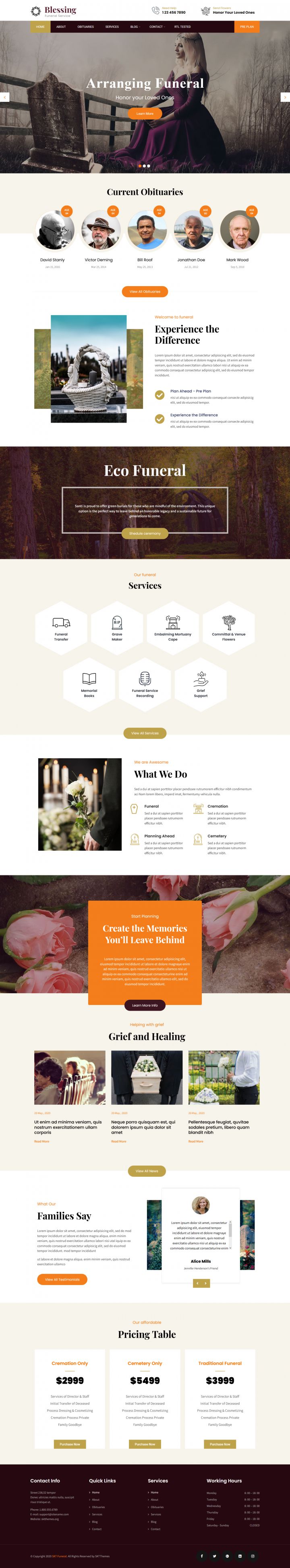 WordPress шаблон SKT Themes Funeral Pro