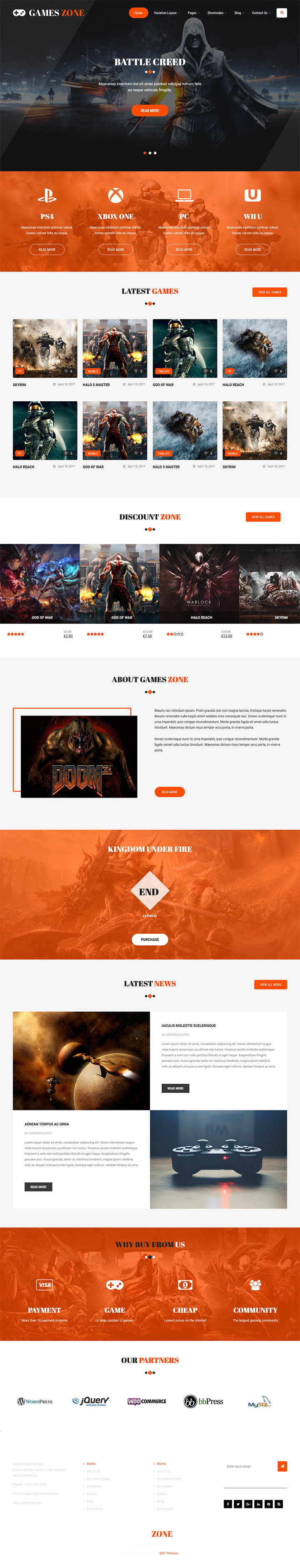 WordPress шаблон SKT Themes Game Developer