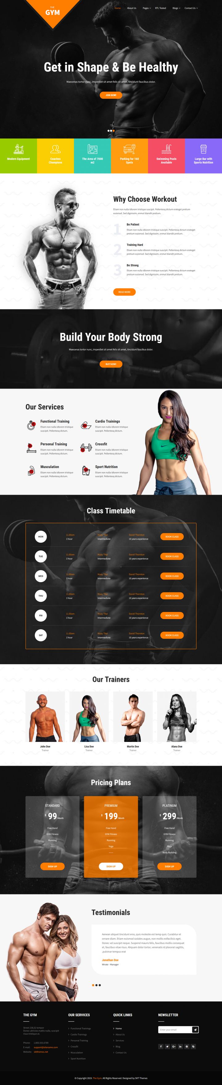 WordPress шаблон SKT Themes Gym Pro