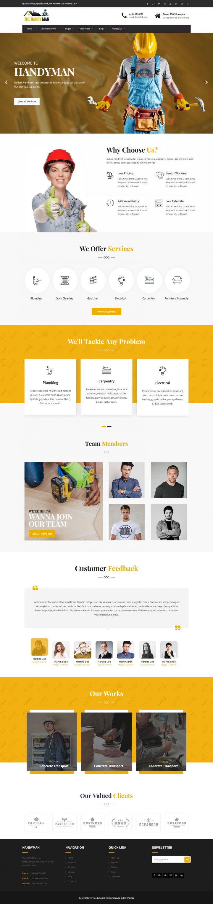 WordPress шаблон SKT Themes Handyman Pro