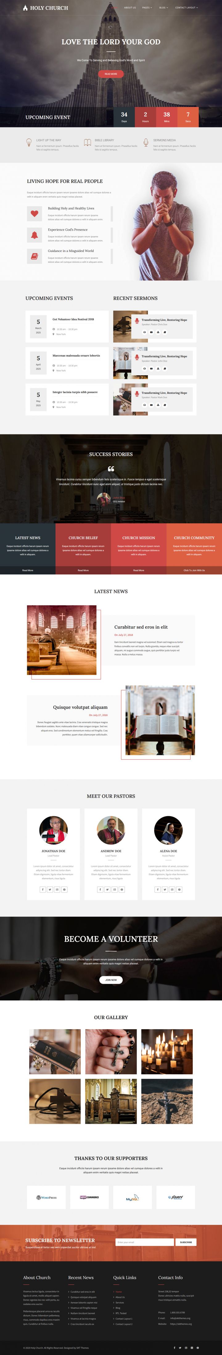 WordPress шаблон SKT Themes Holy Church