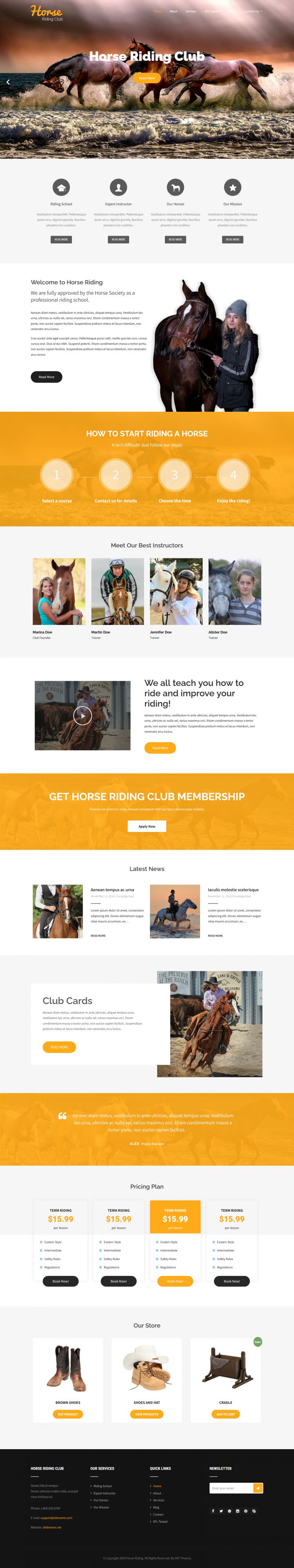 WordPress шаблон SKT Themes Horse Riding