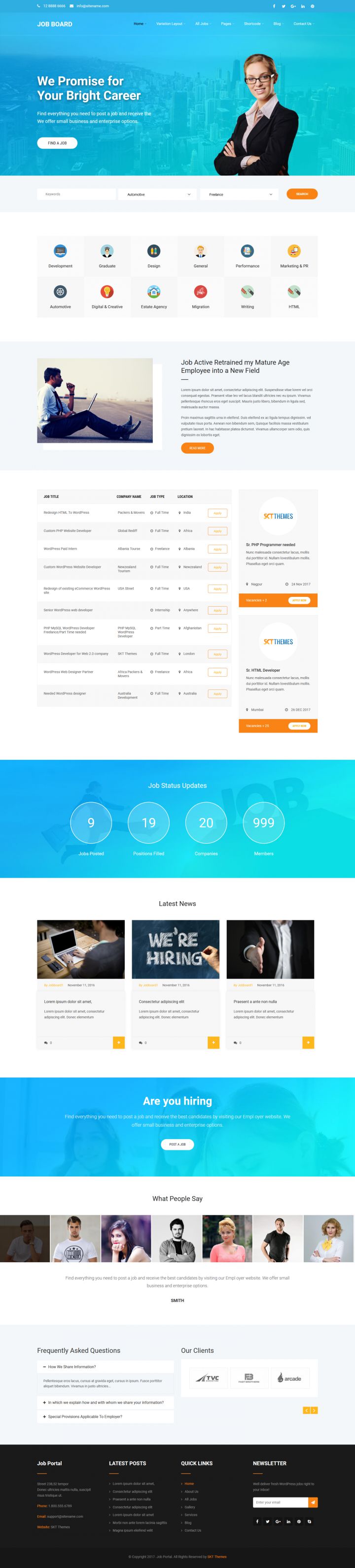 WordPress шаблон SKT Themes Job Portal