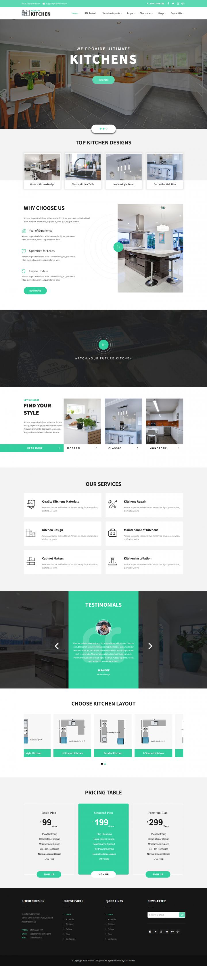 WordPress шаблон SKT Themes Kitchen Design Pro