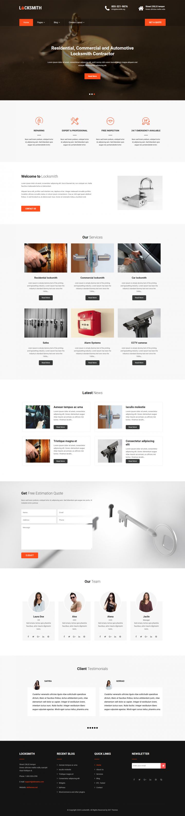 WordPress шаблон SKT Themes Locksmith