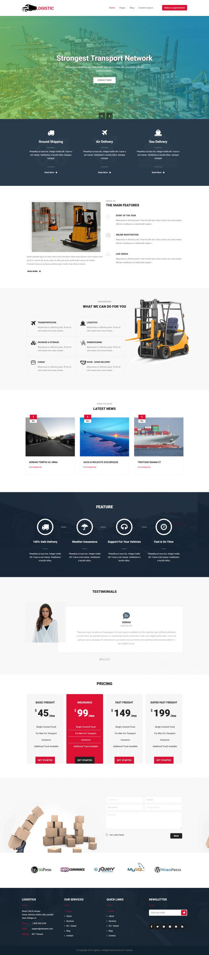 WordPress шаблон SKT Themes Logistics