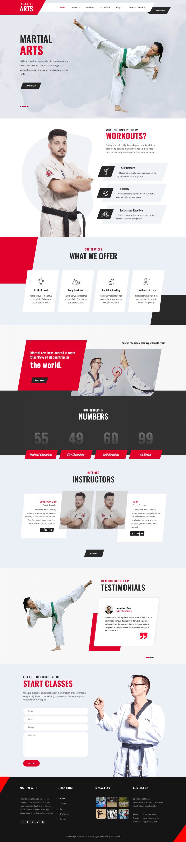 WordPress шаблон SKT Themes Martial Arts