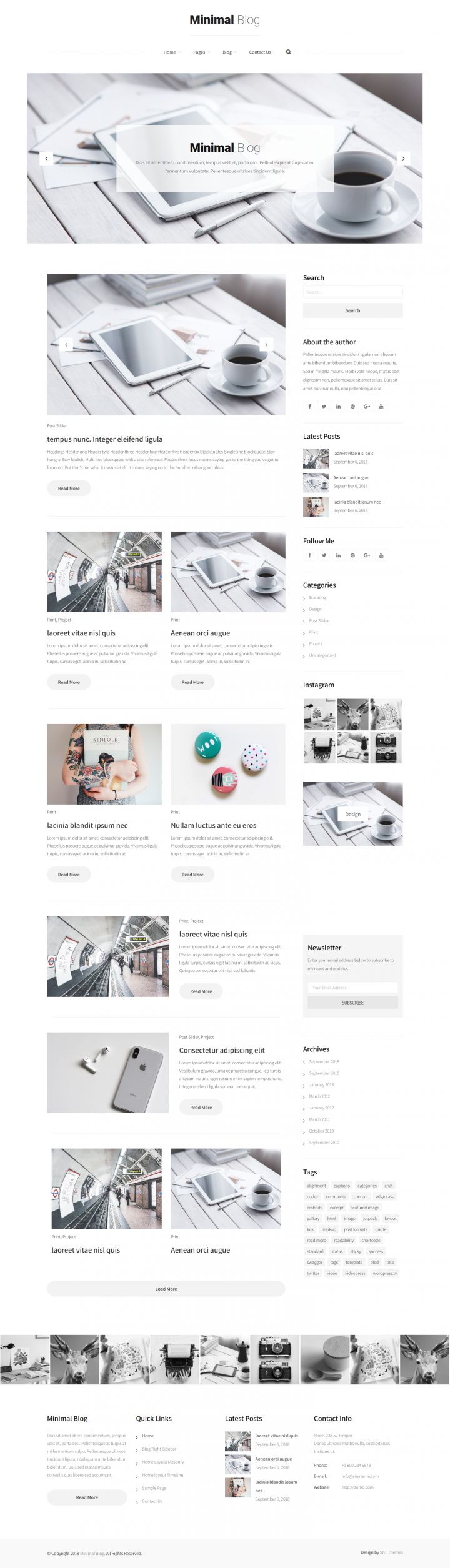 WordPress шаблон SKT Themes Minimal Blog