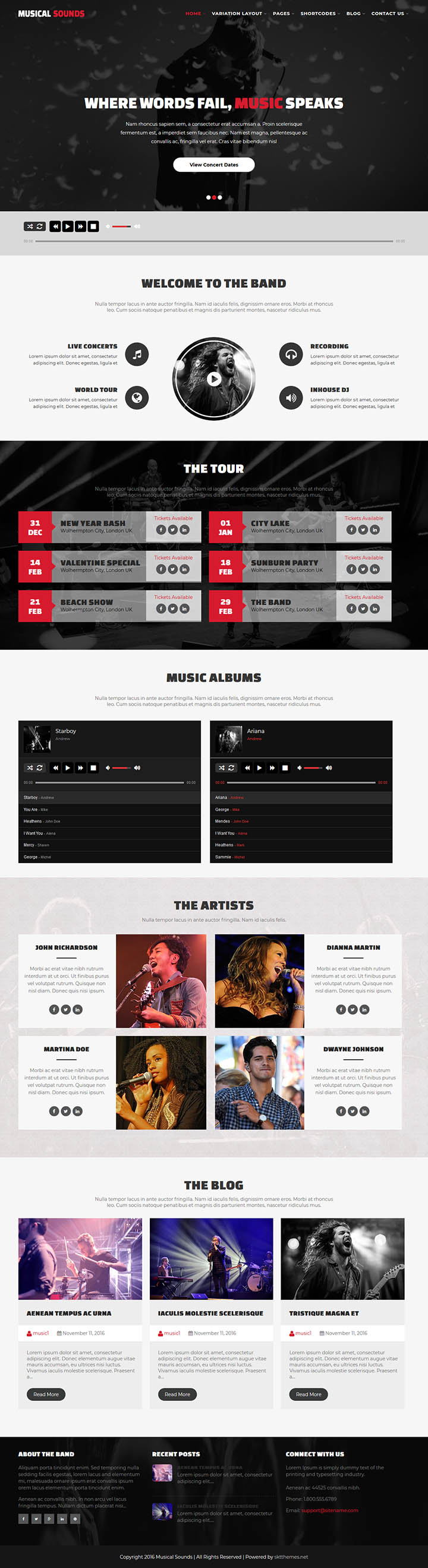 WordPress шаблон SKT Themes Musical Sounds