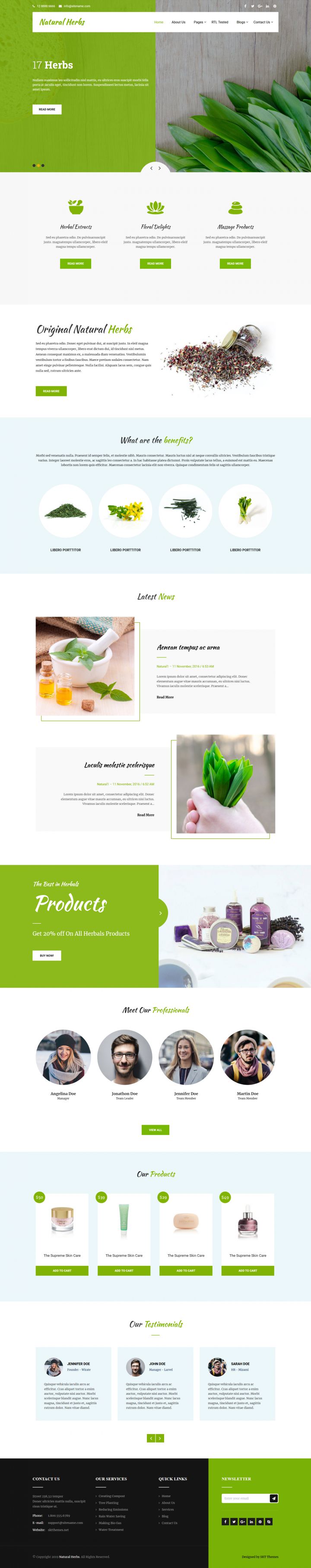 WordPress шаблон SKT Themes Natural Herbs