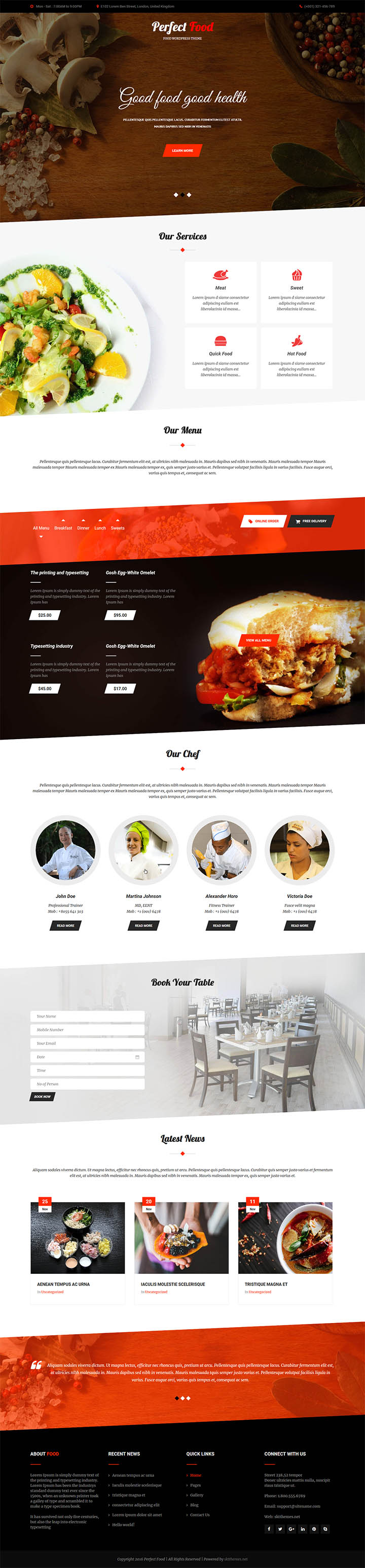 WordPress шаблон SKT Themes Perfect Food