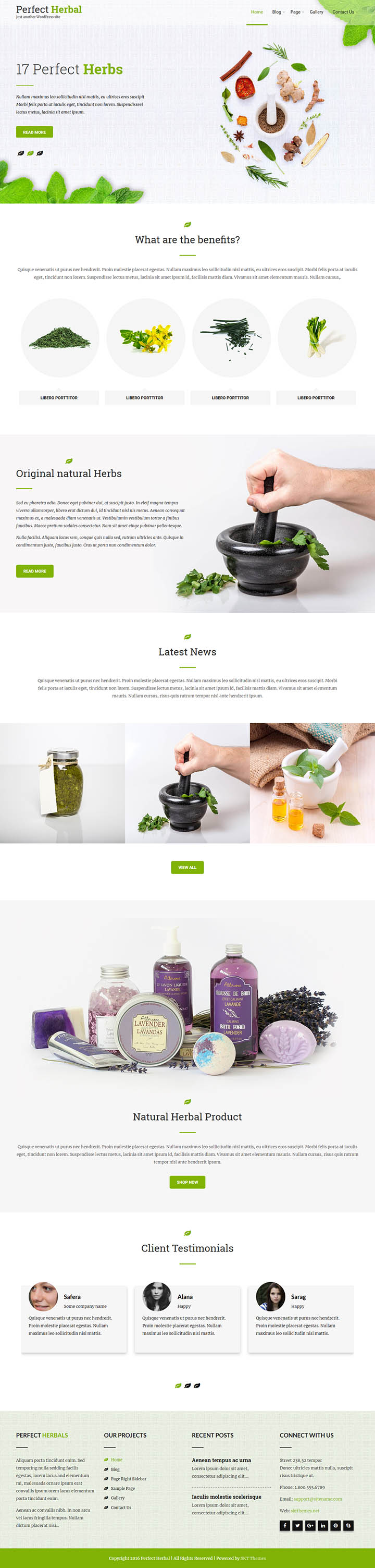 WordPress шаблон SKT Themes Perfect Herbal