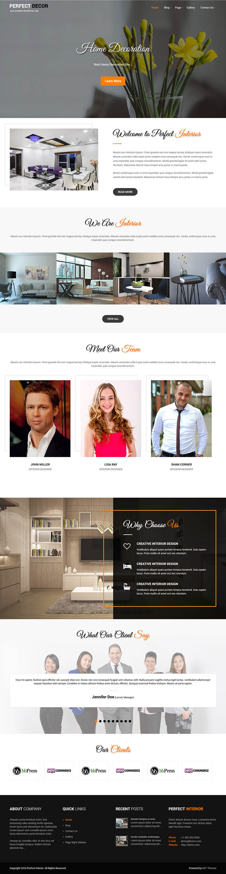 Шаблон SKT Themes Perfect Interior WordPress шаблон SKT Themes Perfect Interior