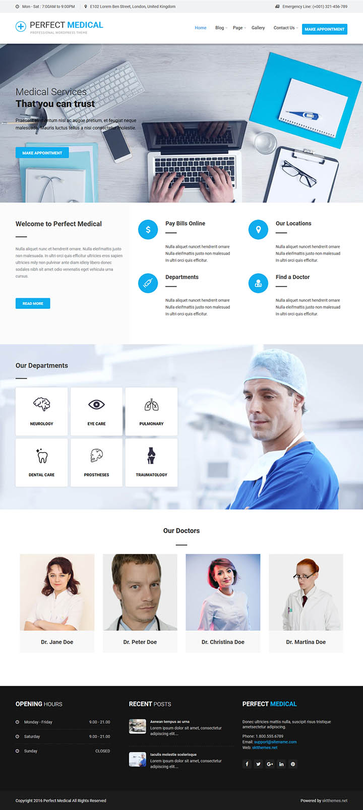 WordPress шаблон SKT Themes Perfect Medical