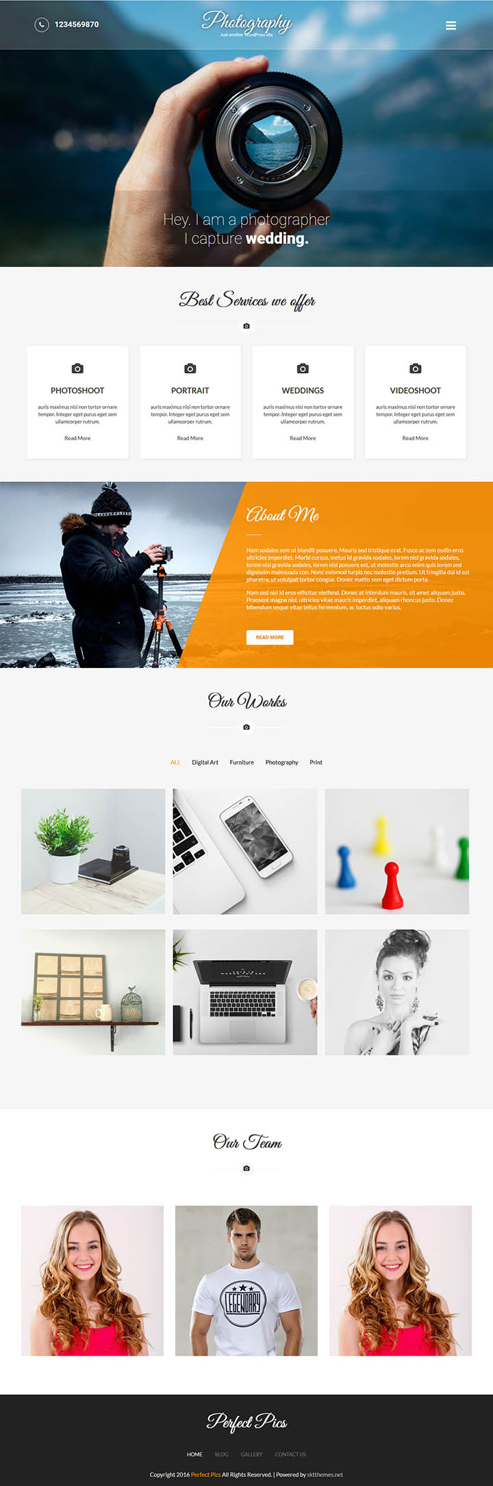 WordPress шаблон SKT Themes Perfect Photography