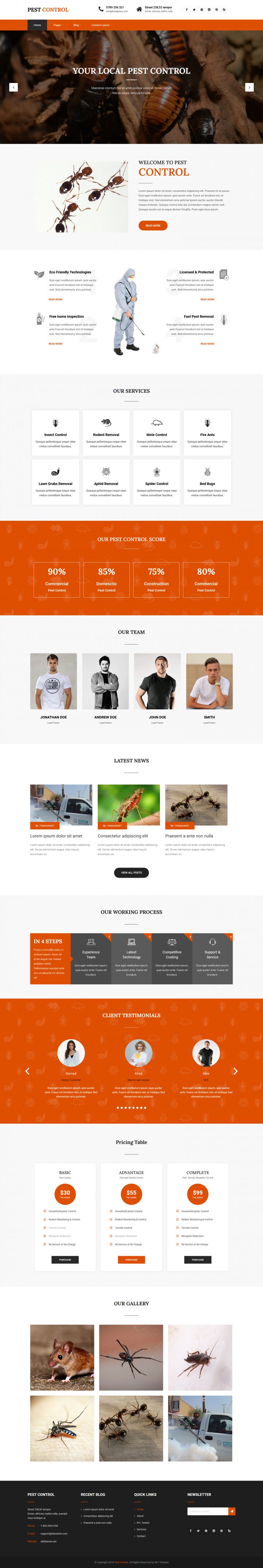 WordPress шаблон SKT Themes Pest Control