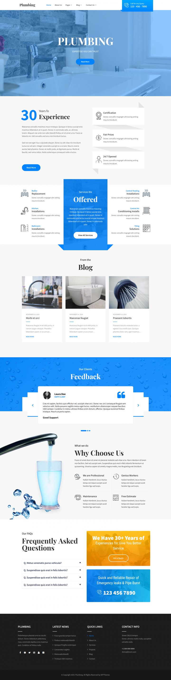 WordPress шаблон SKT Themes Plumbing