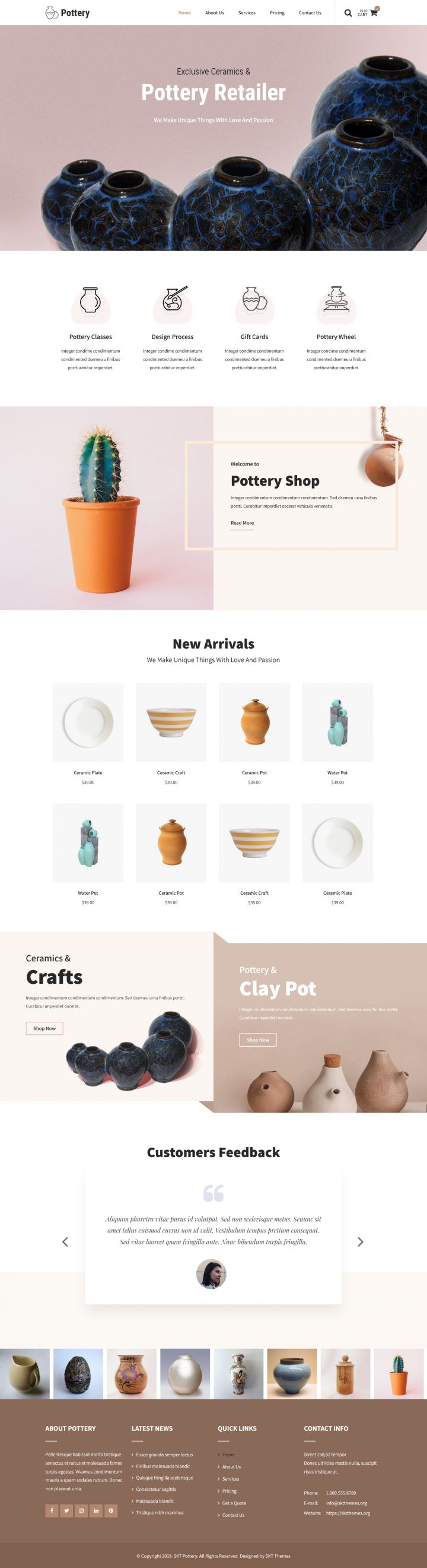 WordPress шаблон SKT Themes Pottery