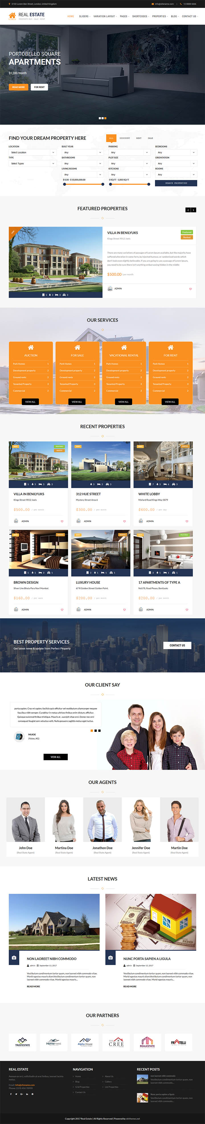 WordPress шаблон SKT Themes Real Estate