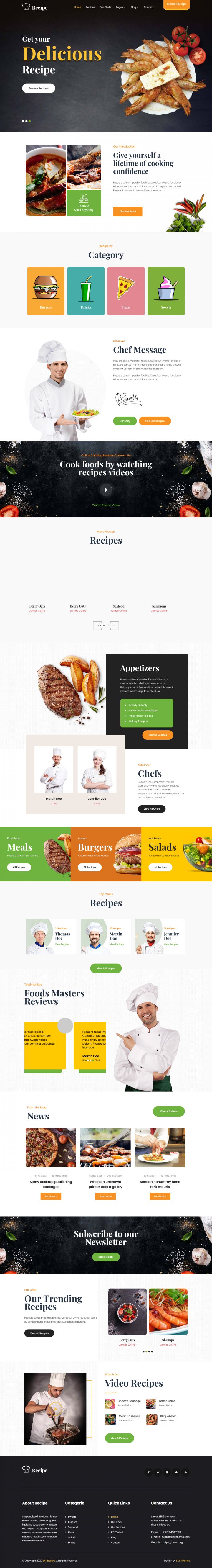 WordPress шаблон SKT Themes Recipe