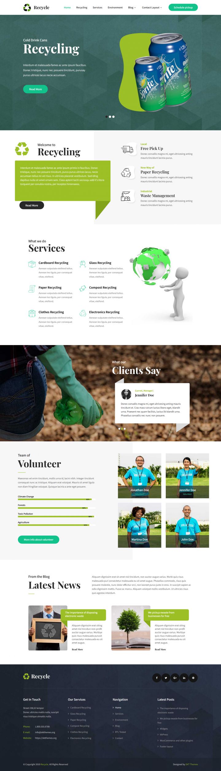 WordPress шаблон SKT Themes Recycle