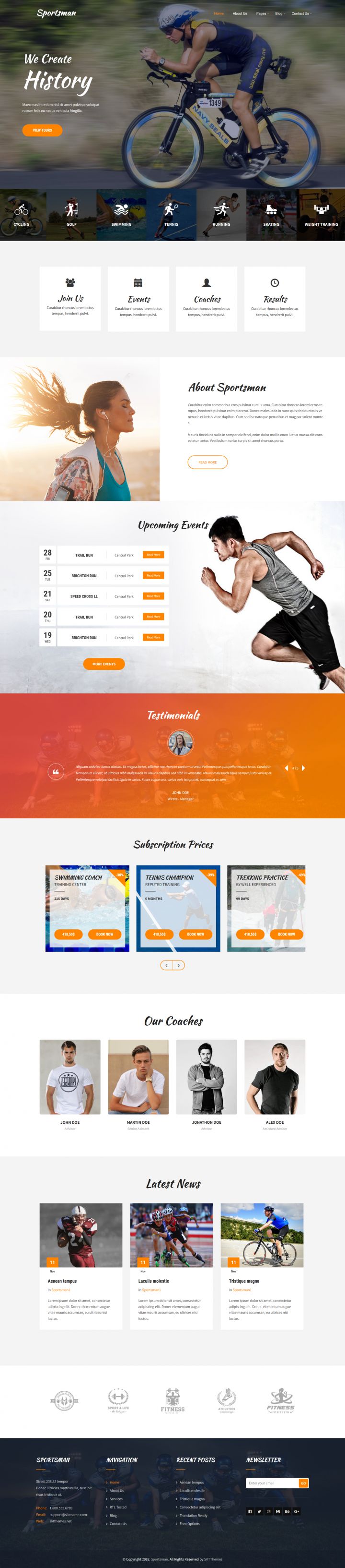 Шаблон SKT Themes Sportsman Pro WordPress шаблон SKT Themes Sportsman Pro