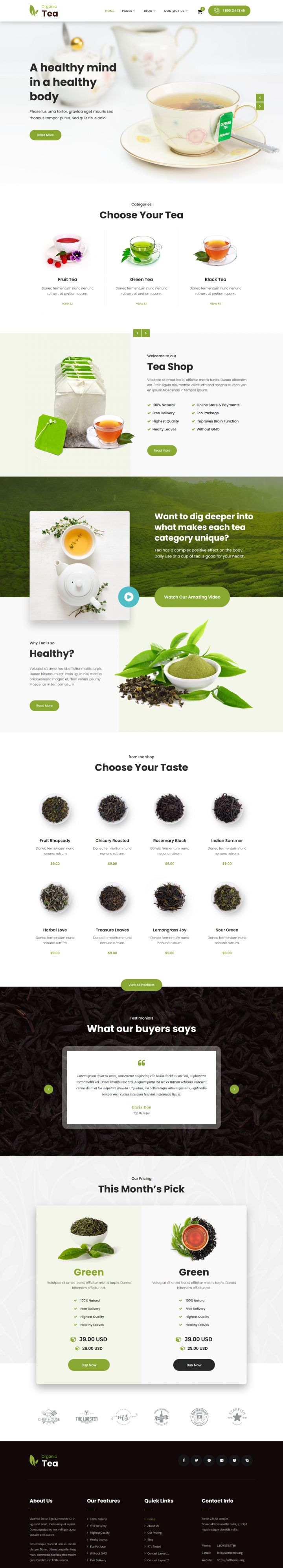 Шаблон SKT Themes Tea Shop WordPress шаблон SKT Themes Tea Shop