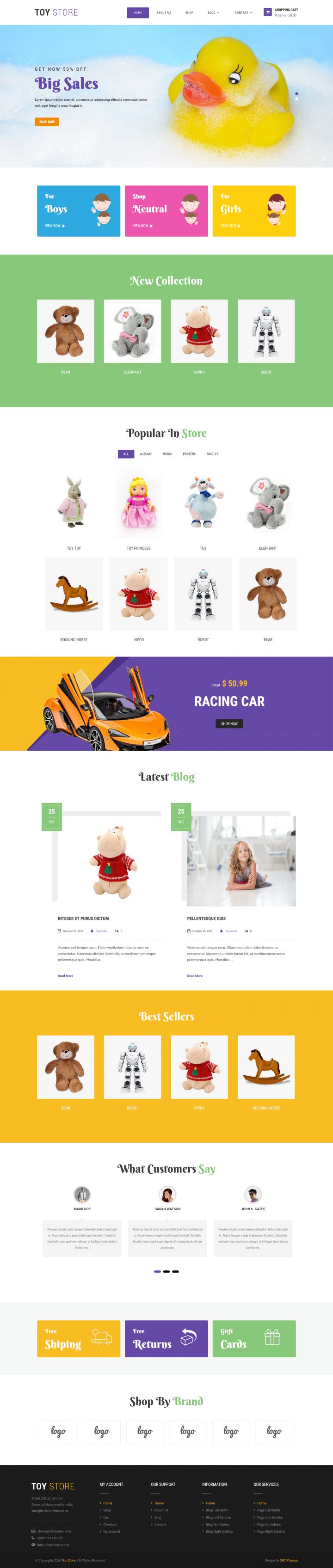 WordPress шаблон SKT Themes Toy Store