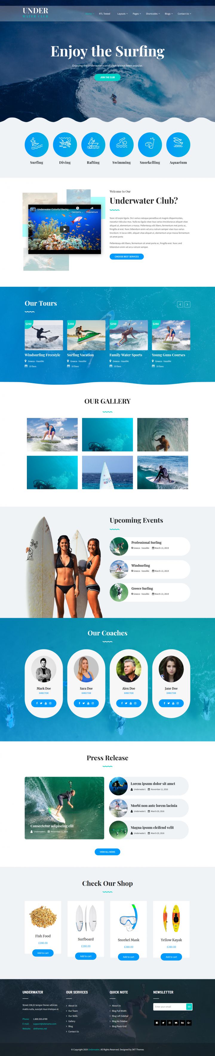 WordPress шаблон SKT Themes Underwater Pro
