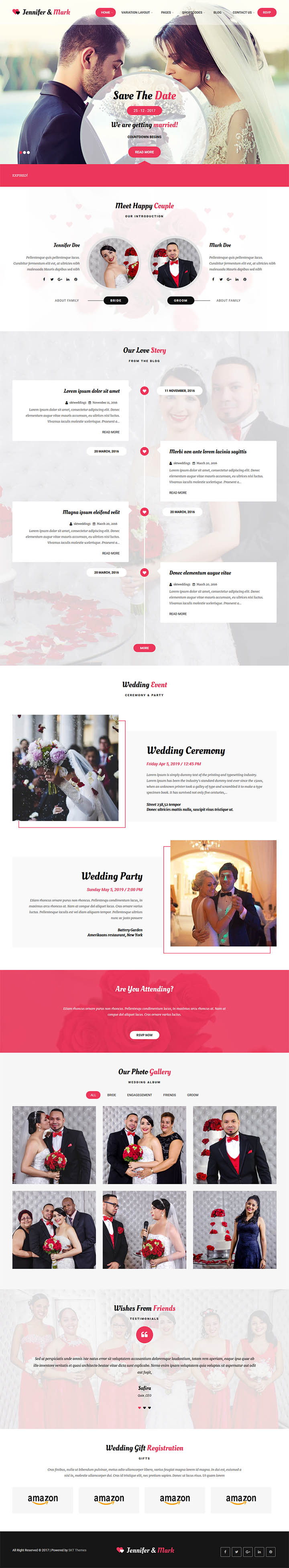 WordPress шаблон SKT Themes Wedding Rituals