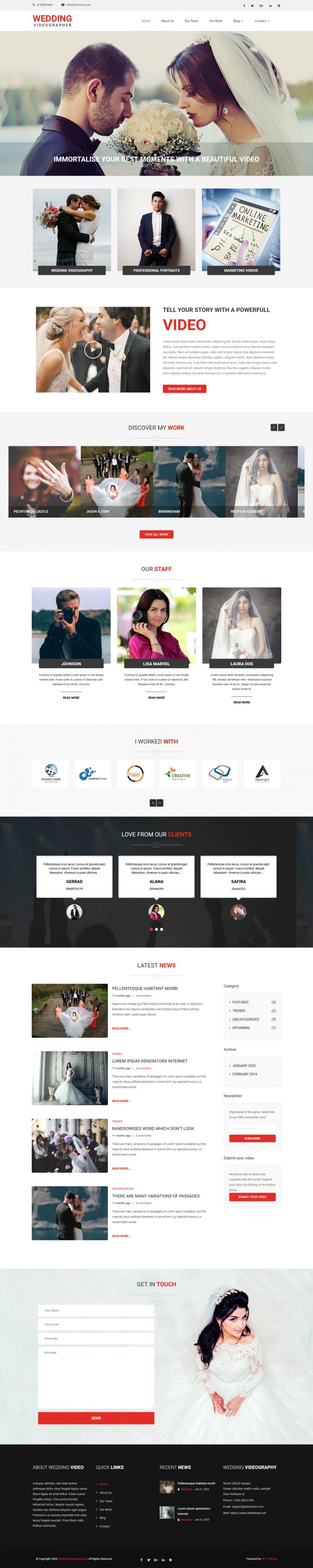 WordPress шаблон SKT Themes Wedding Videographer