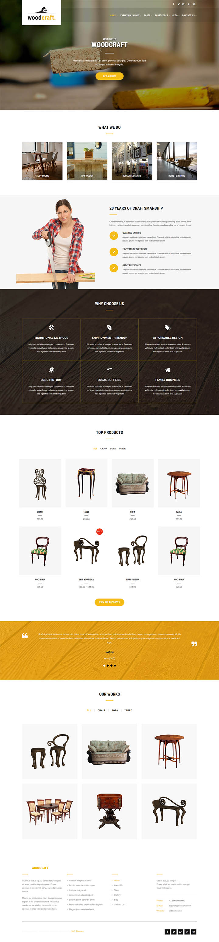 WordPress шаблон SKT Themes WoodCraft