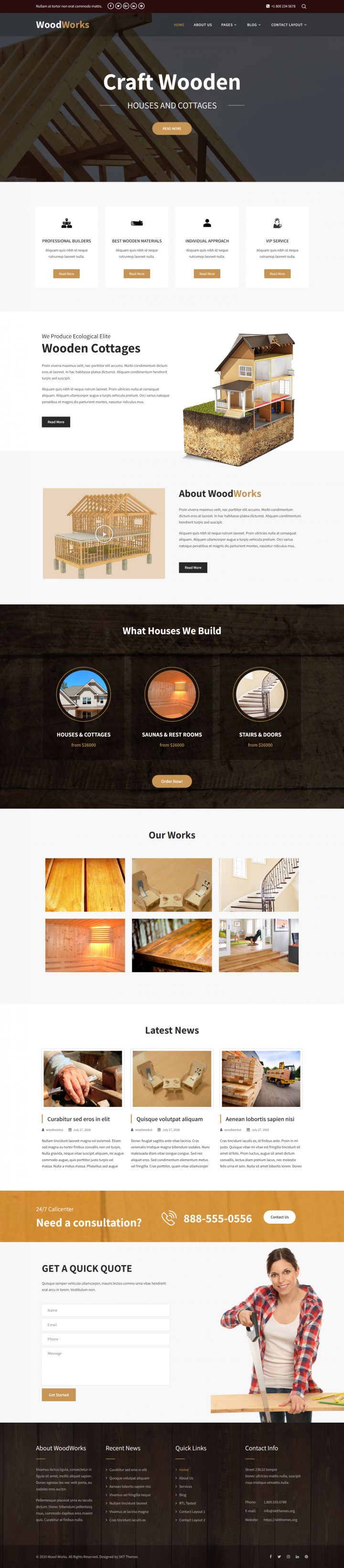 WordPress шаблон SKT Themes WoodWorks