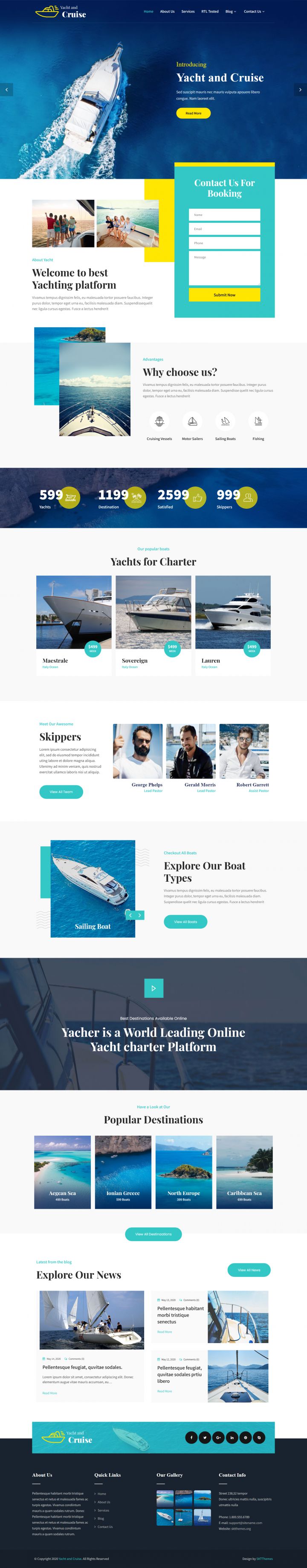 WordPress шаблон SKT Themes Yacht And Cruise
