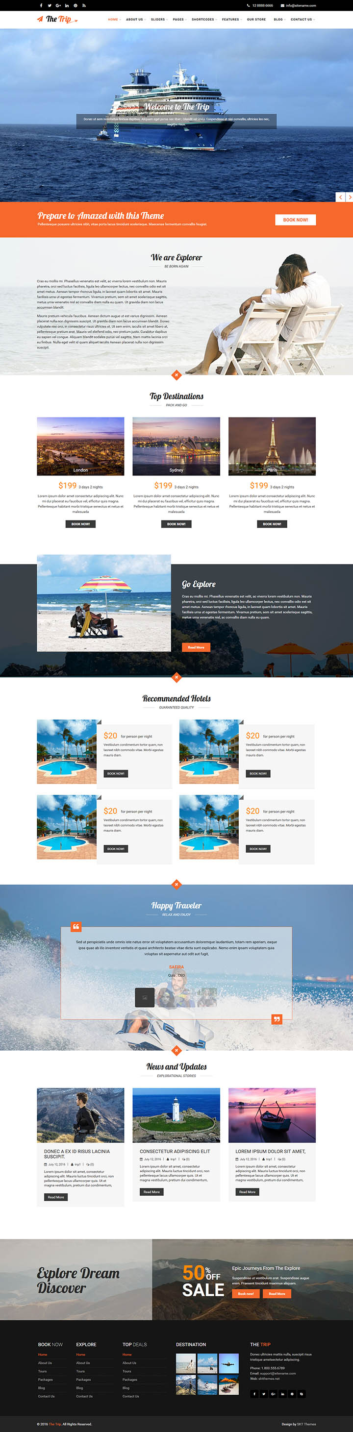 WordPress шаблон SKT Themes The Trip Pro