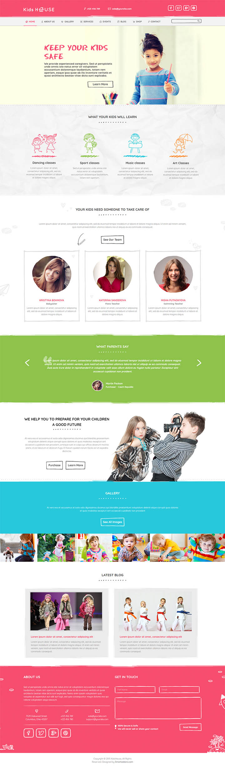 WordPress шаблон SmartAddons SW Kidshouse