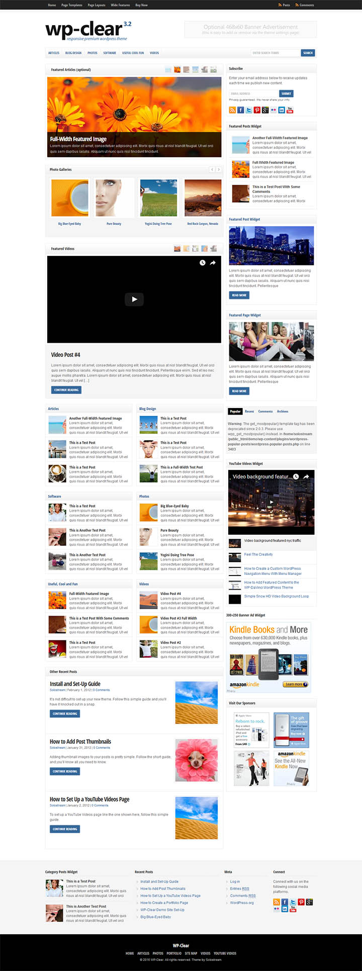 WordPress шаблон SoloStream WP-Clear