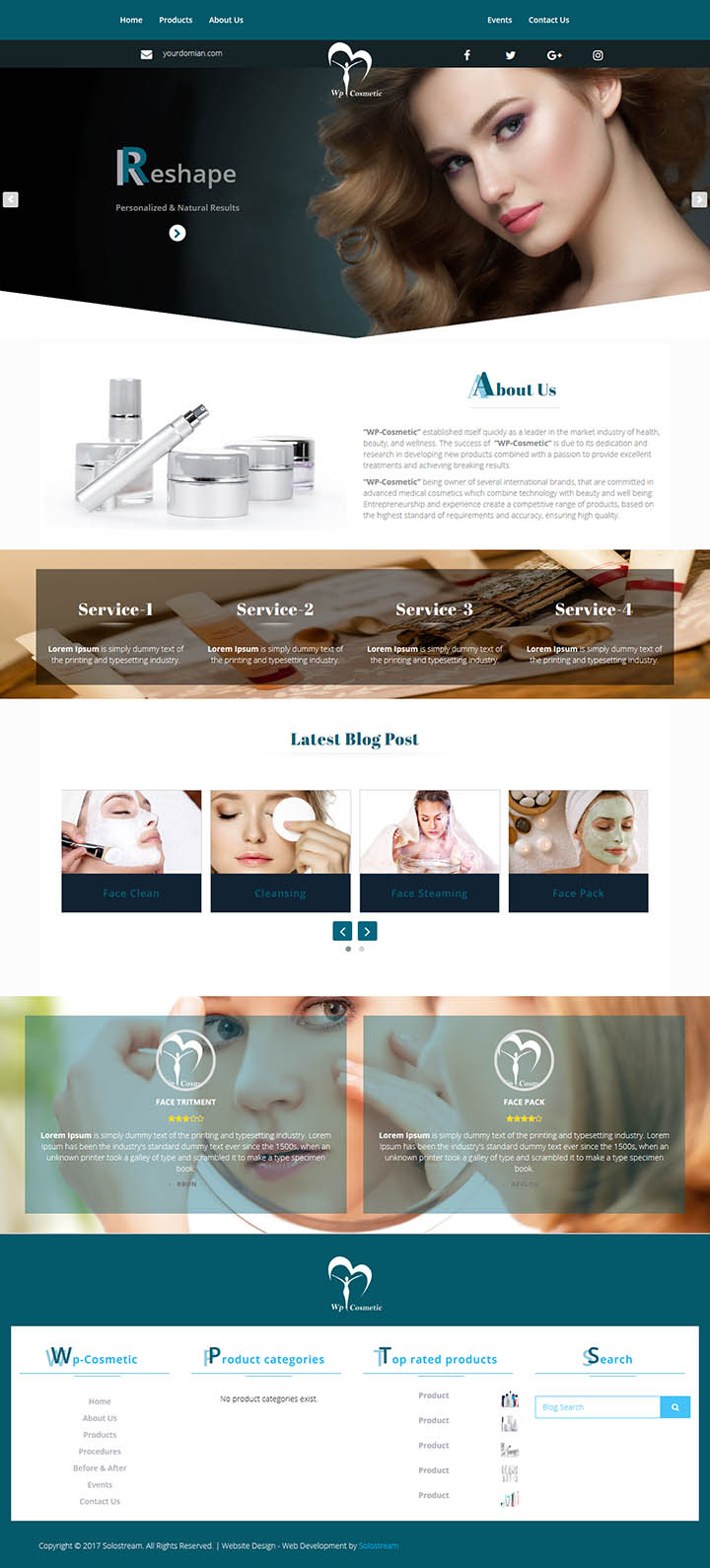 WordPress шаблон SoloStream WP-Cosmetic