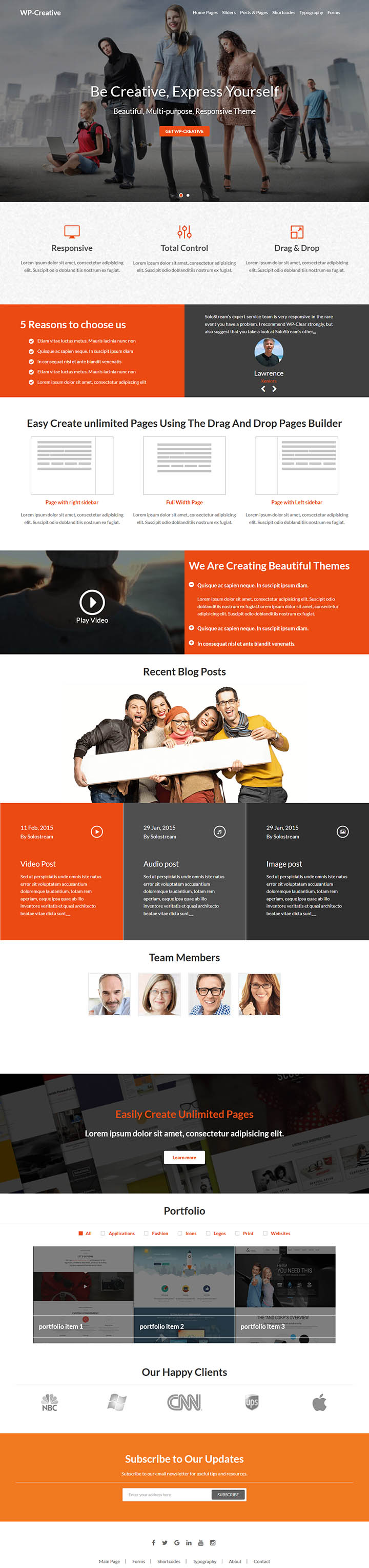 WordPress шаблон SoloStream WP-Creative