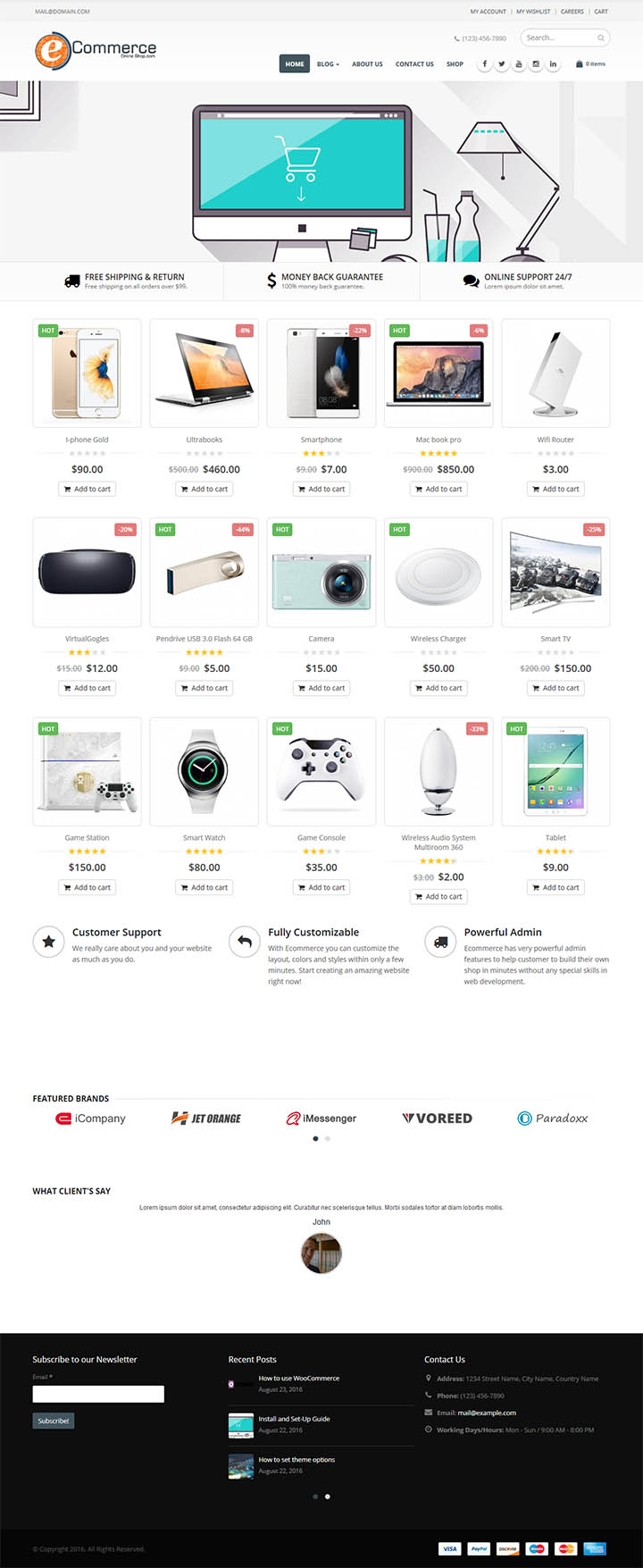 WordPress шаблон SoloStream WP-Ecommerce