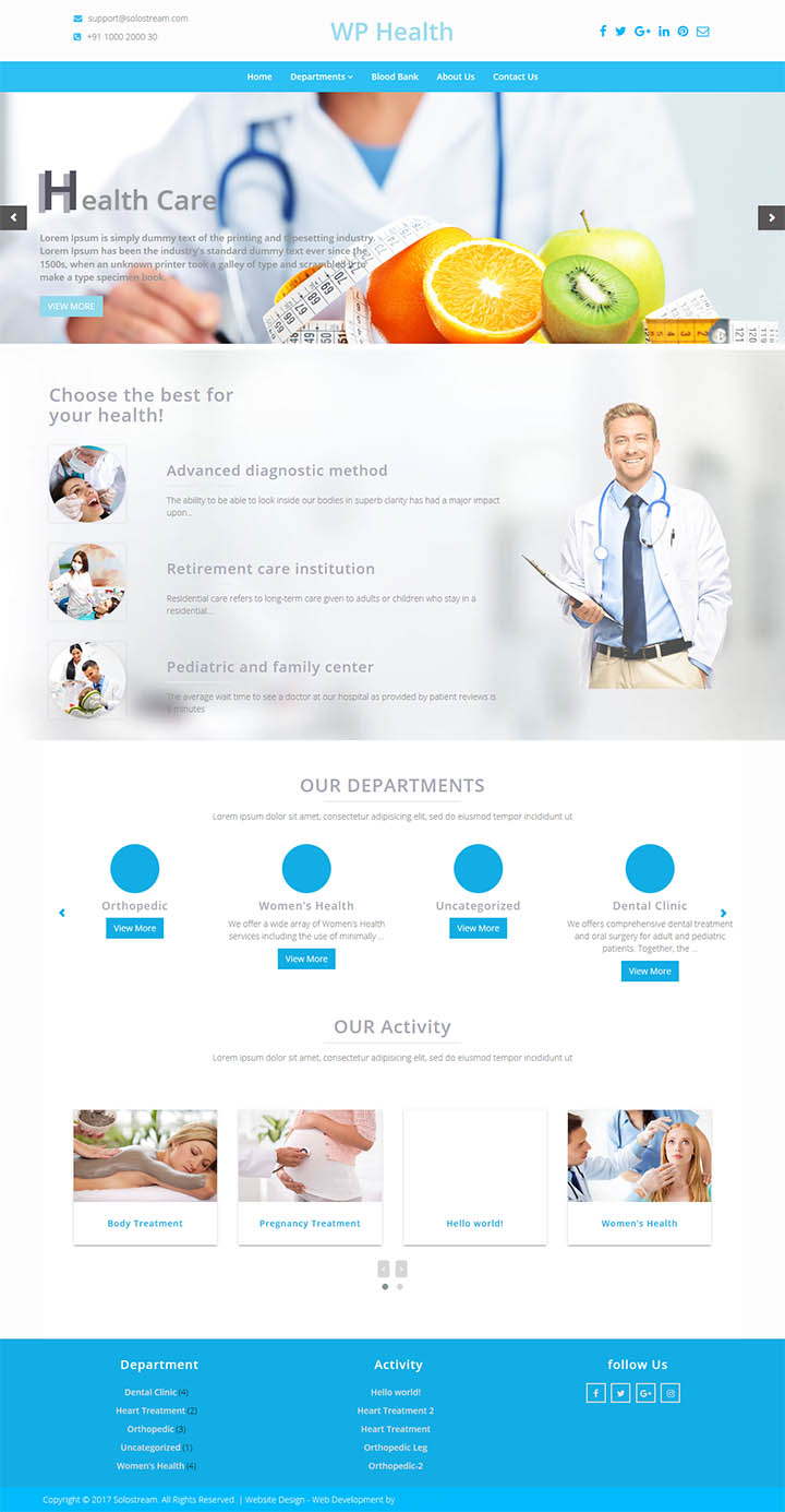 WordPress шаблон SoloStream WP-Health