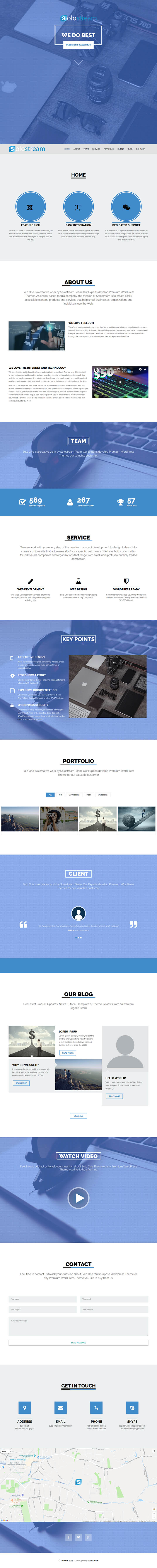 WordPress шаблон SoloStream WP-Soloone