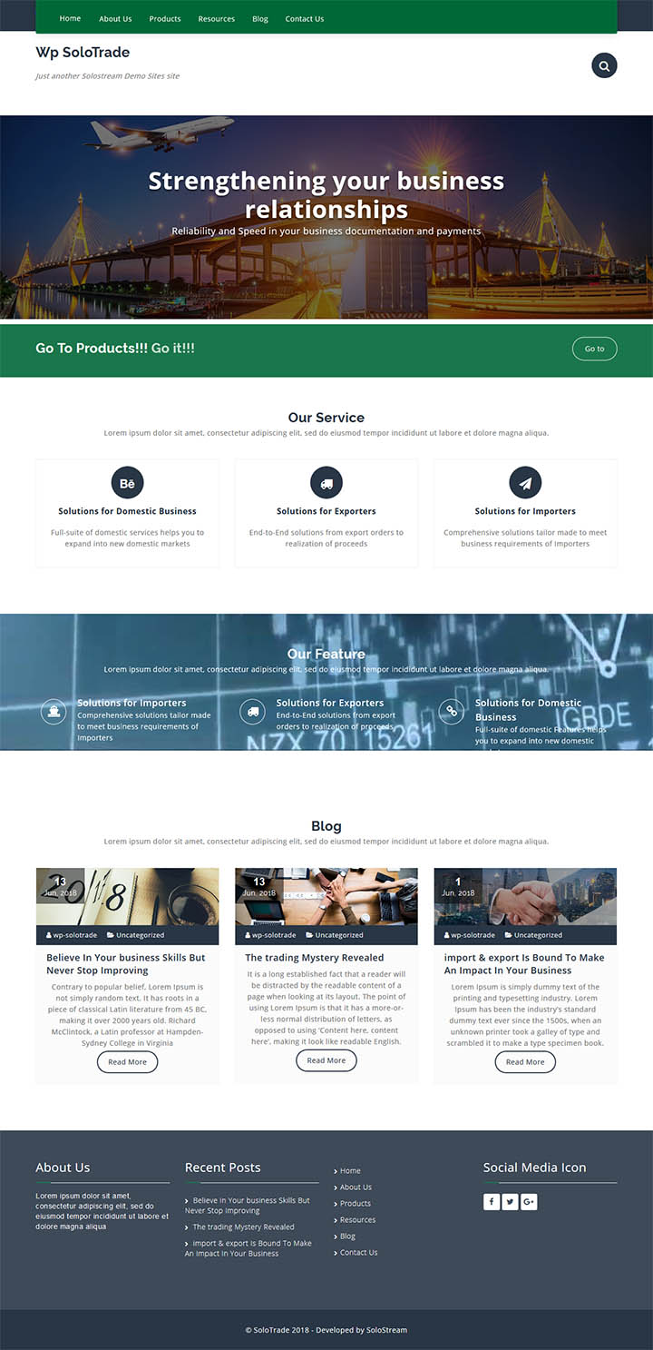 WordPress шаблон SoloStream WP-SoloTrade
