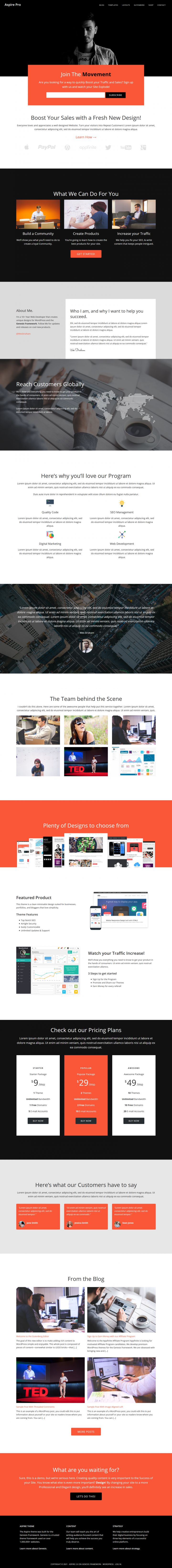 WordPress шаблон StudioPress Aspire Pro