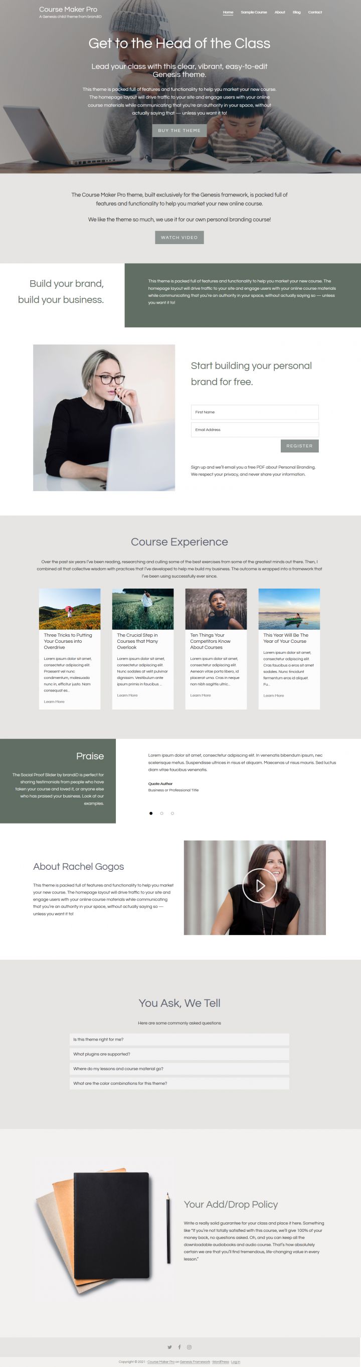 WordPress шаблон StudioPress Course Maker Pro