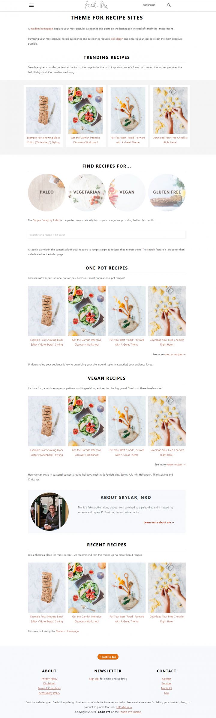 WordPress шаблон StudioPress Foodie Pro