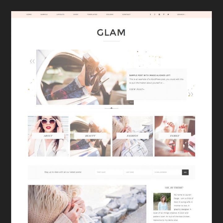 WordPress шаблон StudioPress Glam Pro