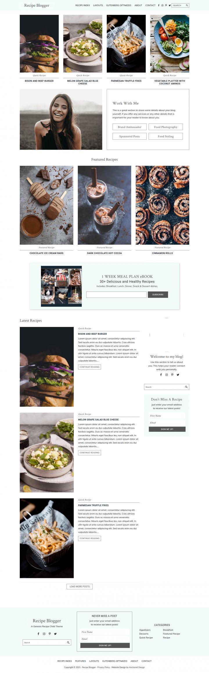 WordPress шаблон StudioPress Recipe Blogger